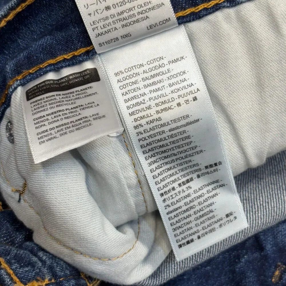 NWT Levi's 511 Slim Fit Jeans Men Size 32x30 Blue Denim Stretch C132 -28